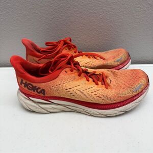 Hoka Mens 10.5 Sneakers Clifton Orange Running Shoes Athletic